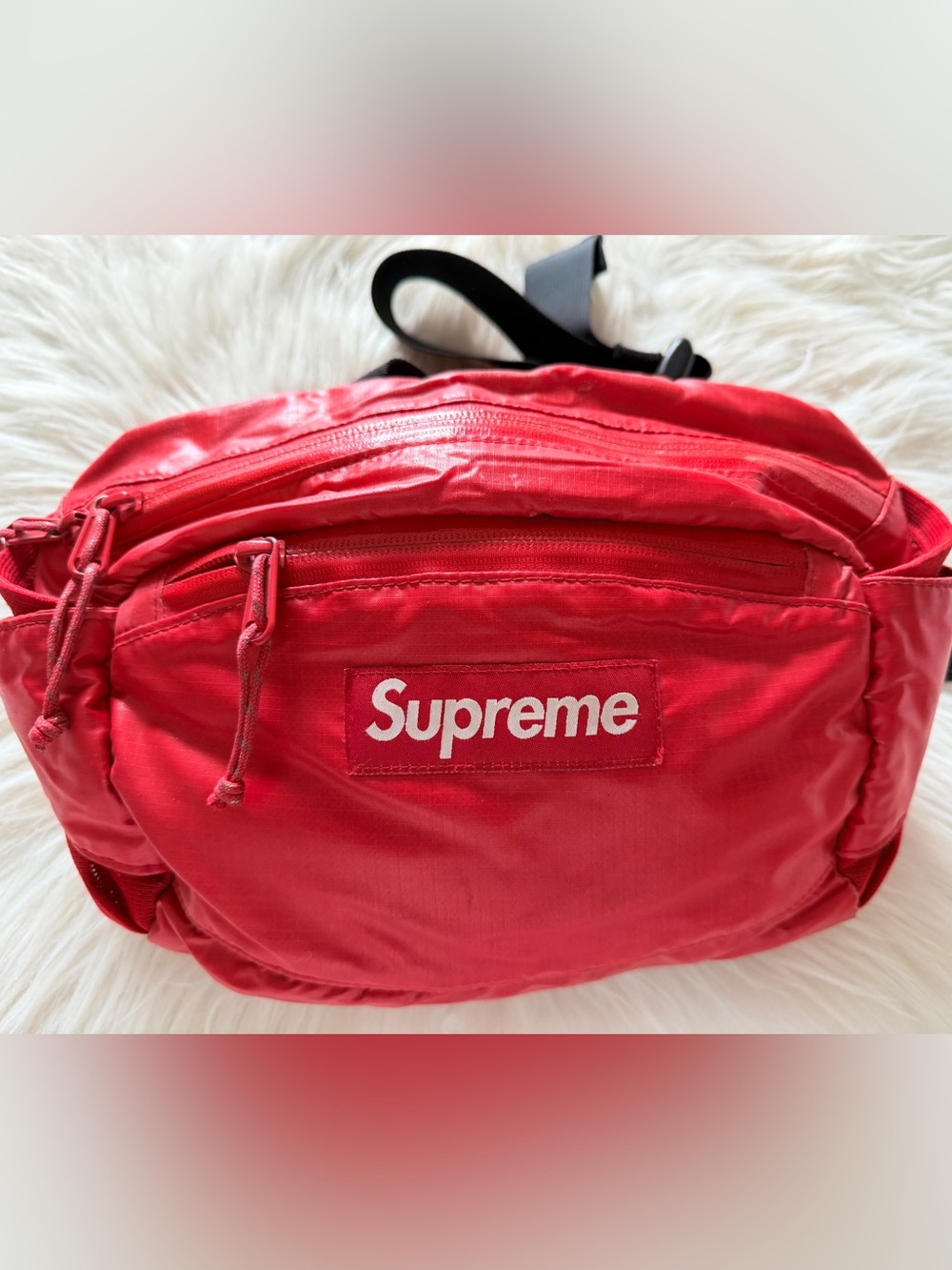 Supreme Red Logo Fanny Pack